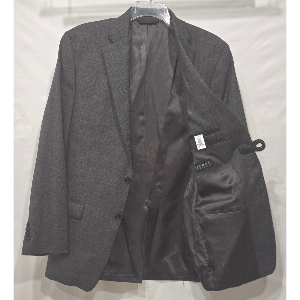 Lauren Ralph Lauren Mens 42L Wool Blazer Charcoal Gray Sport Coat L529575A